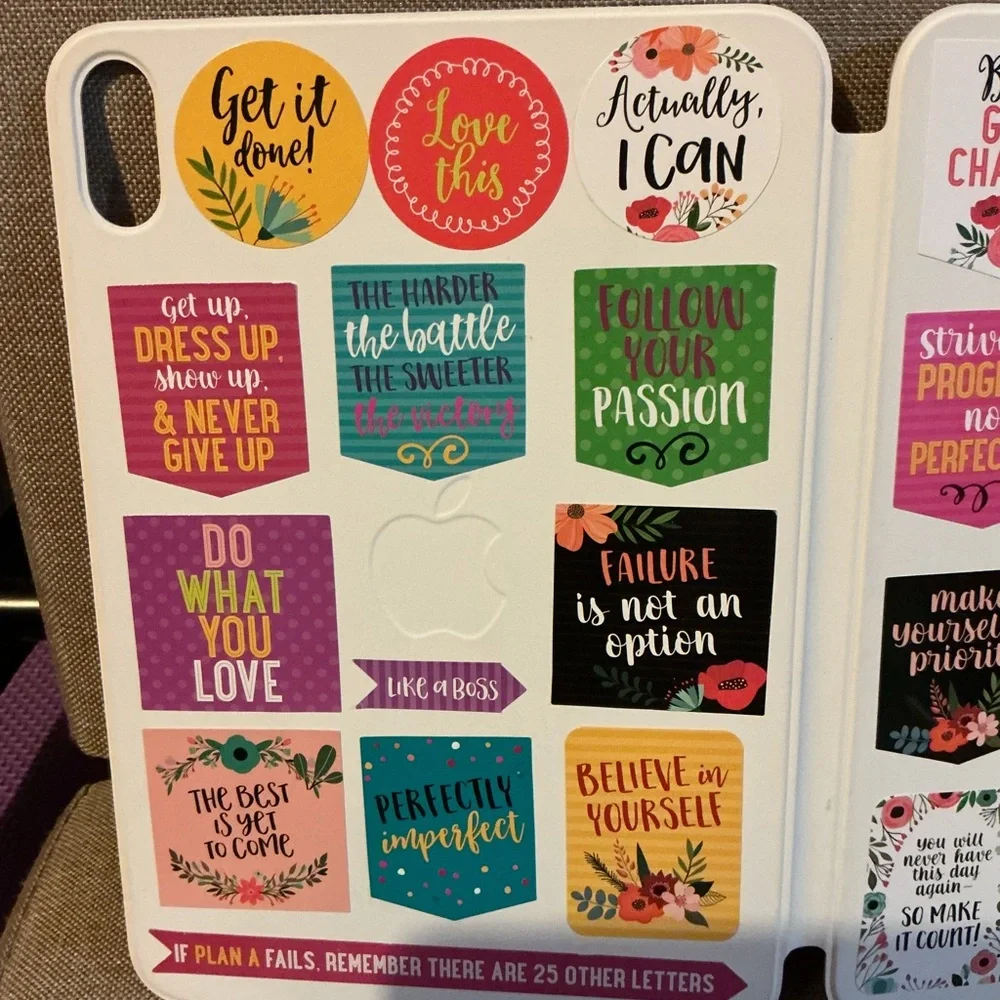 Apple iPad Mini Cover with Motivational Sticker Set with Vibrant Colors